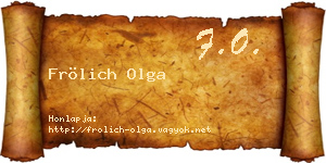Frölich Olga névjegykártya